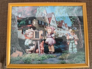 2 imágenes de calendario enmarcadas de un antiguo calendario de figuras de abejorro - Imagen 1 de 6