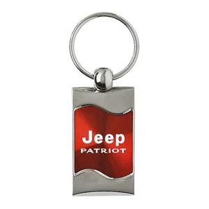 Licensed Red Rectangular Wave Keychain for Jeep Patriot - AUGD6338 - Picture 1 of 2