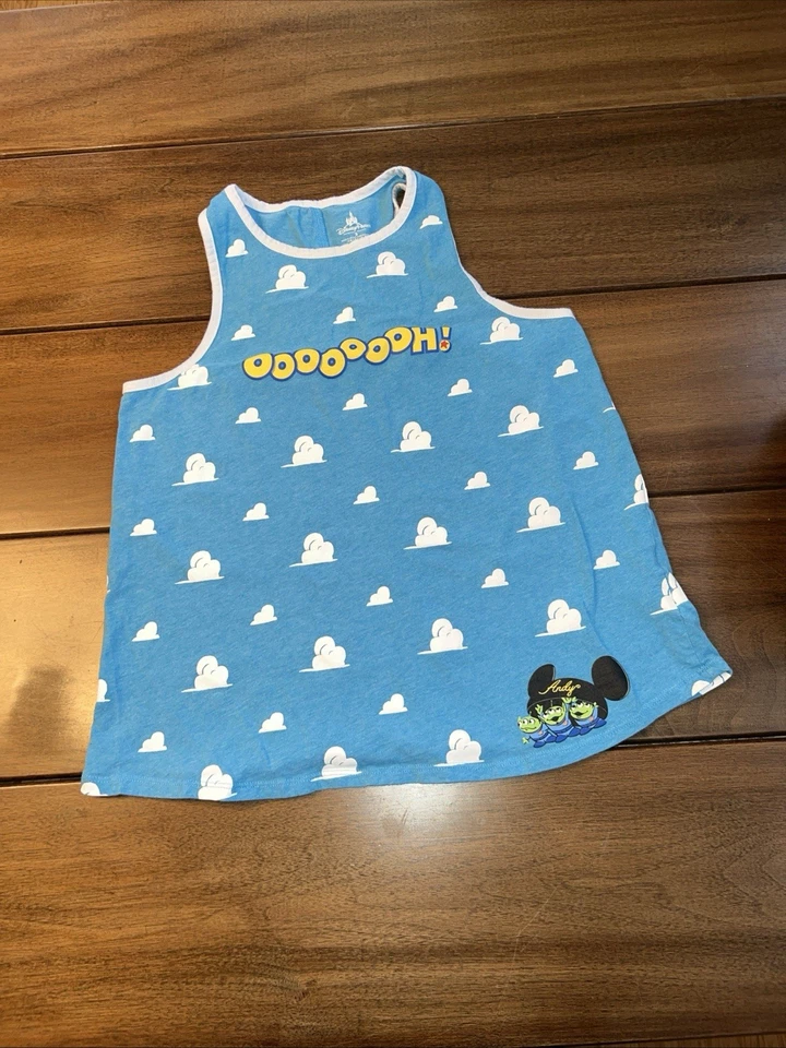 Camiseta sin mangas Toy Story Land Clouds verde alien Ooooooh de los parques de Disney para mujer pequeña Foto 1 de 1