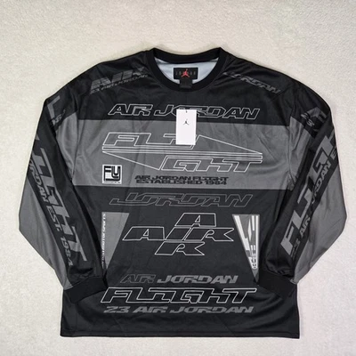 Nike Air Jordan Flight MVP Printed Long Sleeve Mens Top Shirt Large FV7239-010 L - Image 1 of 4