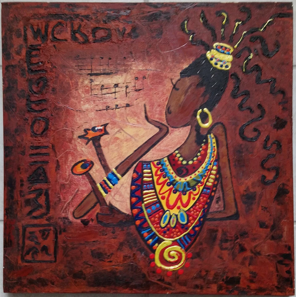 Huile sur toile de C.Vidal non encadrée de 60 cm x 60 cm - Photo 1/1