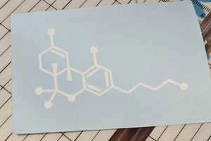 THC Molecule weed Cannabis Vinyl Decal Sticker 420 Marijuana pot - Picture 1 of 8