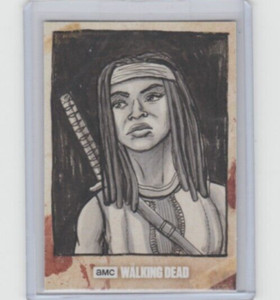 WALKING DEAD SEASON 8 MICHONNE SKETCH CARD BY ARTIST GLENN SAVAGE  1/1!