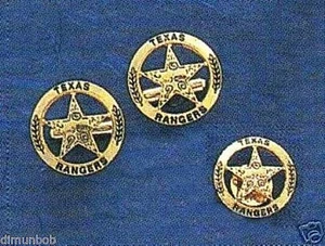 Engraved Texas Ranger Badge Cuff Links and Pin Goldtone - Picture 1 of 1