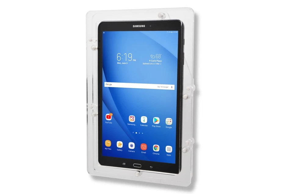 Samsung Galaxy TAB A E A7 A8 S6 9.6 9.7 10.1 10.5 11 12.4 Acrylic Wall Mount Kit - Image 1 of 4