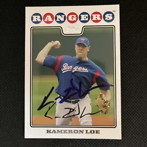 Kameron Loe Texas Rangers signiertes Auto 2008 Topps Karte #313 ~ COA - Bild 1 von 4