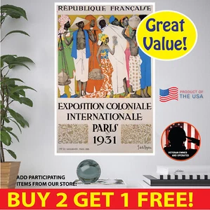 Expo Coloniale 1931 FR POSTER MULTI. FORMATS PAPER CANVAS VINYL POSTCARD STICKER - Picture 1 of 19