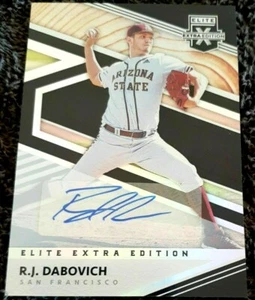 RJ Dabovich 2020 Panini Elite Extra Edition REFRACTOR Rookie Auto!Giants P RC - Picture 1 of 2