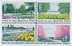 United States 6¢ Beautification of America Postage Stamp #1365-68 Pack of 100 - Picture 1 of 1