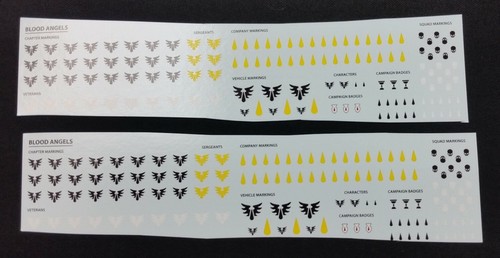 Warhammer 40K Indomitus Blood Angels Transfer Sheets - 2 Decal Sheets For Primaris