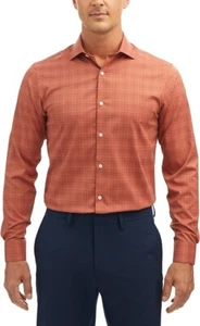 Perry Ellis Portfolio Slim Fit The Tech Dress Shirt Men's 16 32/33 Marsala L/S - Picture 1 of 16