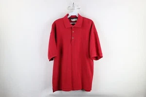 Vintage 90s Columbia Mens Medium Faded Spell Out Heavyweight Polo Shirt Red - Bild 1 von 9