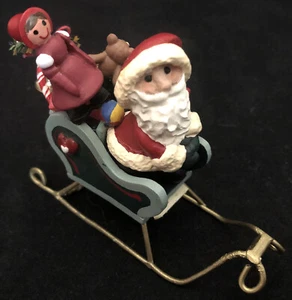 VINTAGE KURT ADLER SANTA IN HIS SLEIGH W/ LOADED BAG O’ TOYS CHRISTMAS ORNAMENT - Picture 1 of 8