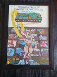 ORIGINAL 1980S HE MAN MASTERS OF UNIVERSE FRAMED MAGAZINE COMPUTER ADVERT 8X11"  - Picture 1 of 6