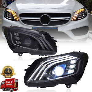 LED Headlight For Benz W205 C180 C200 C260 C300 2015-2021 Head Lamp DRL Assembly