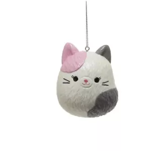 Corina il Gatto Fuzz A Malva 3" Decorazione Albero di Natale Squishmallow Kurt Adler - Foto 1 di 2