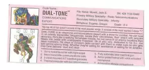 TARJETA DE ARCHIVO extranjera Funskool India Dial Tone v.4 original GI/G.I. Joe JTC - Imagen 1 de 2