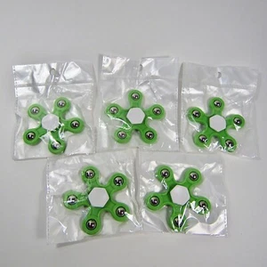 Hand Fidget Spinner Green Five Arm / Side  lot of Five Metallic Ball  - Picture 1 of 4