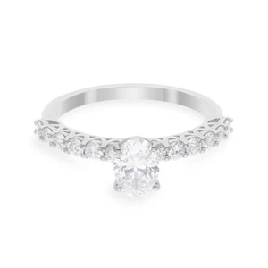 1.22 Ct Oval Lab Grown Diamond Ring 14K White Gold Wedding Anniversary Gift - Picture 1 of 7