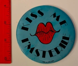 Vintage KISS ME I’M STERILE 3.25” Pin back Button ***READ Made In Hong Kong - Picture 1 of 2