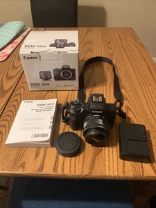 Canon EOS M50 24.1MP Mirrorless Digital Camera with 15-45mm STM Lens - Black