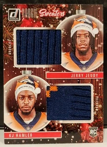 2020 Donruss Rookie Sweaters Dual Patch Jerry Jeudy + KJ Hamler - Picture 1 of 2