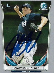 Jonathan Holder New York Yankees 2014 Bowman Chrome Rookie Signed Card