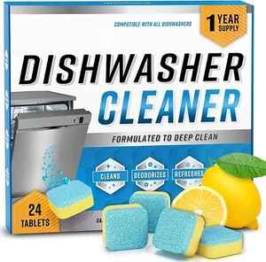 24 Pack Washing Machine Tablets Cleaner Descaler Deep Cleaning Drum Laundry Tab - Picture 1 of 5