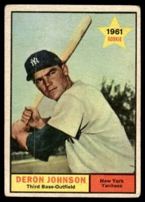 1961 Topps Baseball Card (Damaged) Deron Johnson A New York Yankees #68 - Image 1 of 2