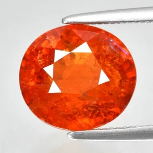 ๐ 4.18ct 9x8mm Oval Natural Orange Spessartite Garnet - Nigeria Gem - Picture 1 of 4