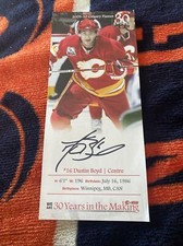 CALGARY FLAMES NHL, Extremely Rare AUTOGRAPHED “DUSTIN BOYD” 2009-10 PHOTO