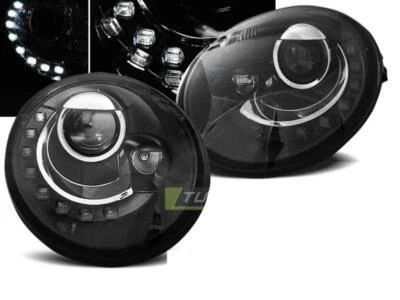 Paire de feux phares VW New Beetle 98-05 Daylight led noir - Immagine 1 di 3