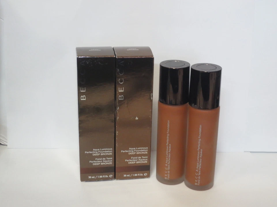 BECCA AQU LUMINOUS PERFECTING FOUNDATION DEEP BRONZE 1 OZ BOXED DETAILS (LOT 2) - Image 1 of 4
