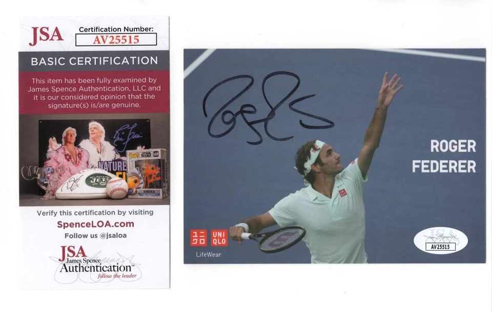 Roger Federer Signed Autograph 4x5.5 Photo Card - All Time Tennis GOAT - JSA COA - Image 1 of 1