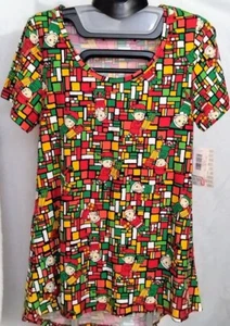 BNWT LuLaRoe Women Size S(6-8) Classic Tee RARE LEGGING MATERIAL Christmas Elves - Picture 1 of 7