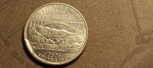 2005-P Cud West Virginia Quarter 3 CUD. 1 major cud (rev) + 2 minor cuds - Picture 1 of 2