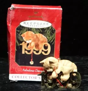 Hallmark Cat Orange Kitty Tabby Ornament Keepsake Collectors Series 1999 - Picture 1 of 3