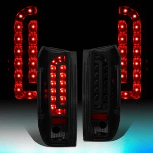 FOR 1990-1997 FORD F150 F250 BRONCO FULL LED TAIL LIGHT REAR BRAKE LAMPS TINTED - Picture 1 of 10