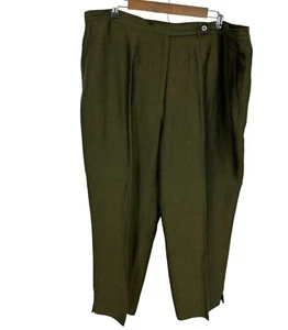 Kate Hill Pleated High-Waisted Trousers With Side Slits & Button Closure Sz 20W - Picture 1 of 11