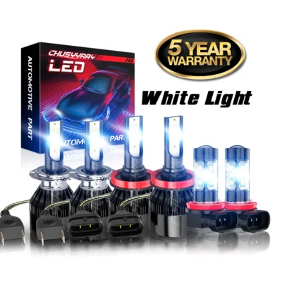 For Land Rover LR2 LR4 2010 2011 2012 2013 2014 2015 LED Headlight Fog Bulbs Kit - Image 1 of 4