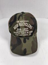 Vtg trucker ROPE hat the original auto recyclers hat Camo SATX Texas Snapback