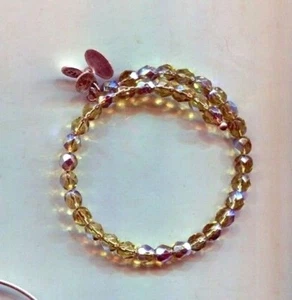 ALEX & ANI SILVER GREEN GLASS wrap bracelet vintage 66 - Picture 1 of 1