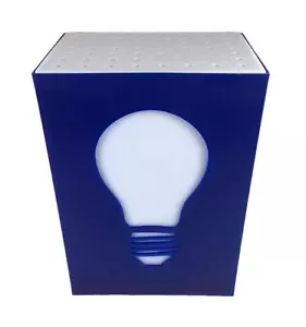 Box Light Bulb Table Lamp, Blue, The Bulb! NEW - Picture 1 of 5