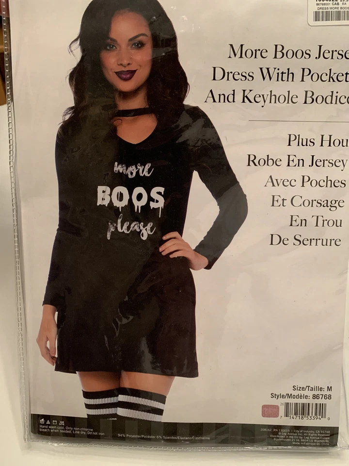 Nuevo vestido de Halloween Leg Avenue 86768 More Boos Jersey. Mediano Foto 1 de 4