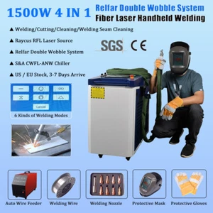 Raycus 1500W 4IN1 Handheld Fiber Laser Welding Machine Double Wobble AUTO Feeder - Picture 1 of 18