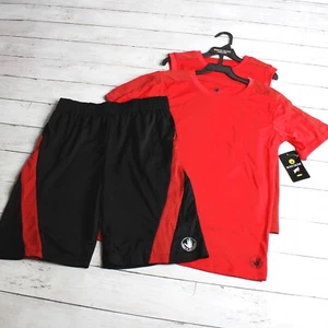 Body Glove Boy's Athletic Shorts T Shirt Set Youth Size 10 12 Black Red Active - Picture 1 of 11
