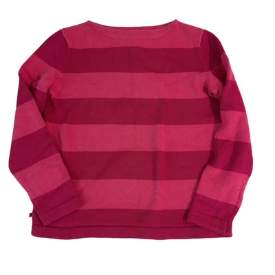 Suéter feminino Ralph Lauren tamanho M gola barco colorblock rosa listra preppy - Imagem 1 de 4