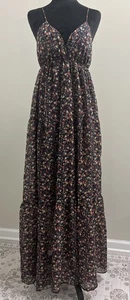 Olinda Maxi Floral Dress Spaghetti Strap Summer Country Style Size Large - Picture 1 of 5