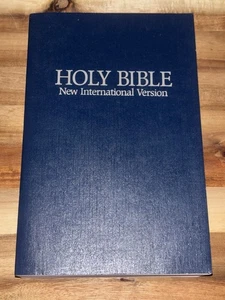 Vintage 1989 NIV Holy Bible – Zondervan – Blue Hardcover – Red Letter Edition - Imagen 1 de 9