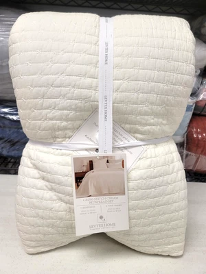 Punto de cruz Levtex Home 3 piezas  Juego King/Cal King Crema Foto 1 de 4